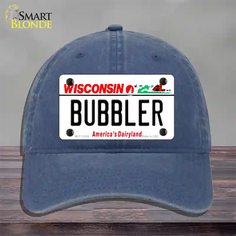 Bubbler Wisconsin Novelty License Plate Hat Unconstructed Cotton / Navy