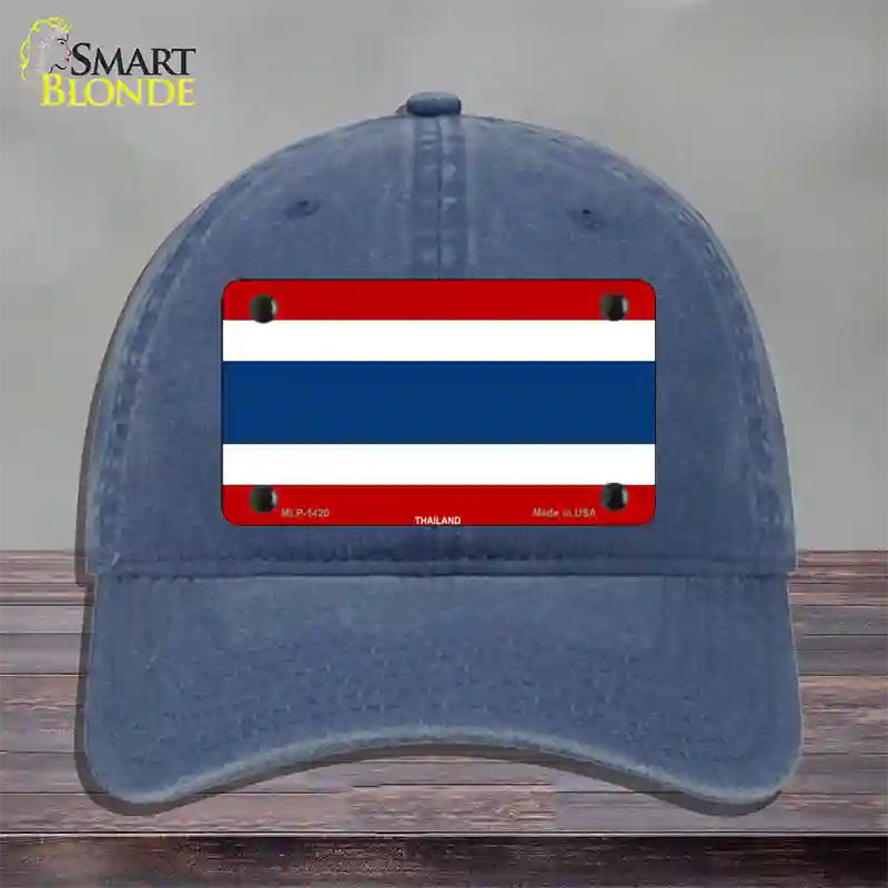 Thailand Flag Novelty License Plate Hat Unconstructed Cotton / Navy