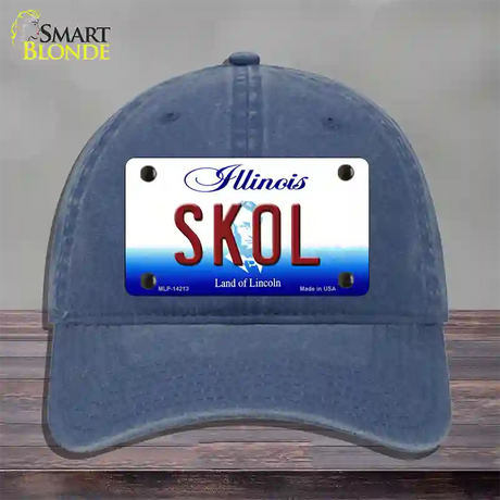 Skol Illinois Novelty License Plate Hat Unconstructed Cotton / Navy