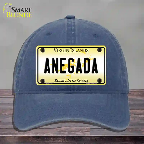 Virgin Islands Anegada Novelty License Plate Hat Unconstructed Cotton / Navy