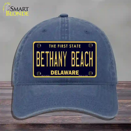 Bethany Beach Delaware Novelty License Plate Hat Unconstructed Cotton / Navy