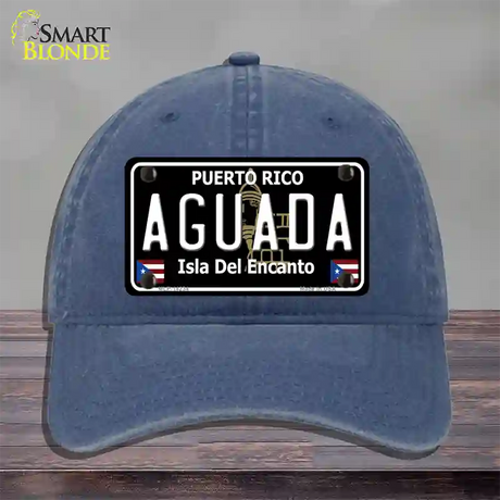 Aguada Puerto Rico Black Novelty License Plate Hat Unconstructed Cotton / Navy