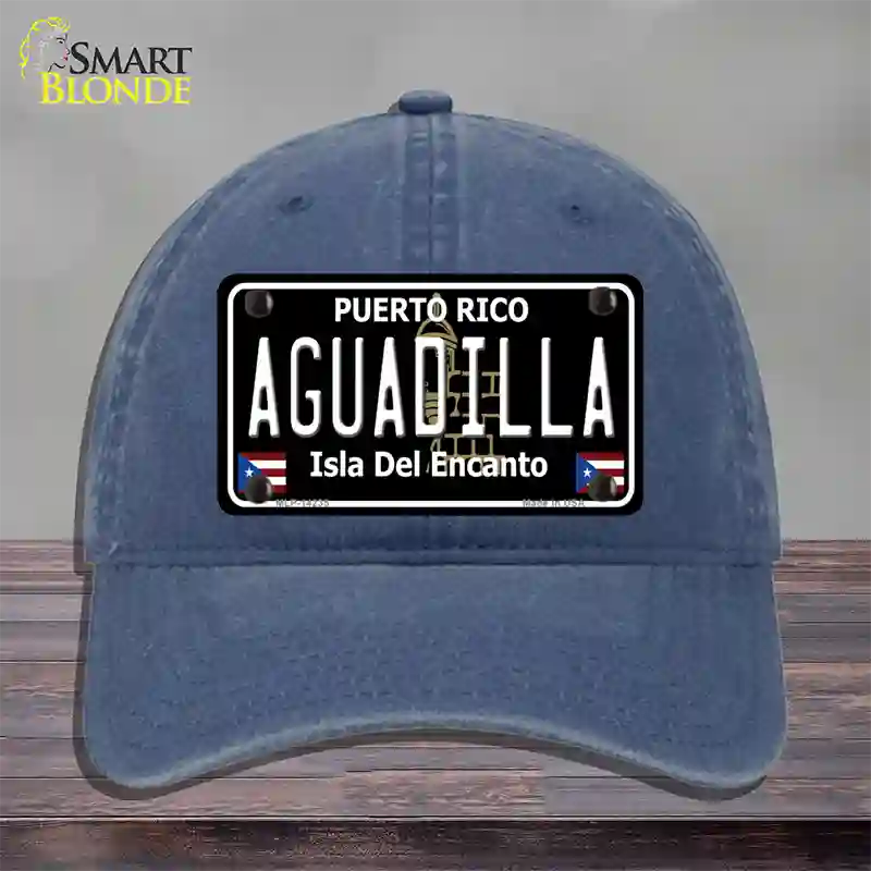 Aguadilla Puerto Rico Black Novelty License Plate Hat Unconstructed Cotton / Navy