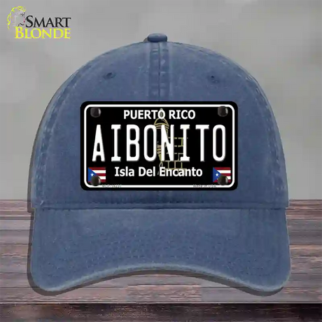 Aibonito Puerto Rico Black Novelty License Plate Hat Unconstructed Cotton / Navy