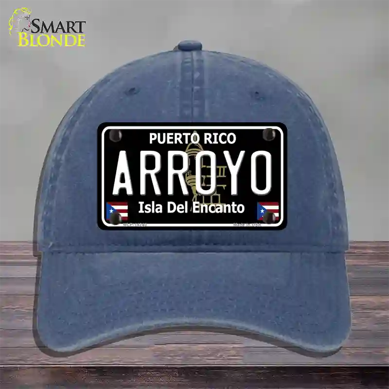 Arroyo Puerto Rico Black Novelty License Plate Hat Unconstructed Cotton / Navy