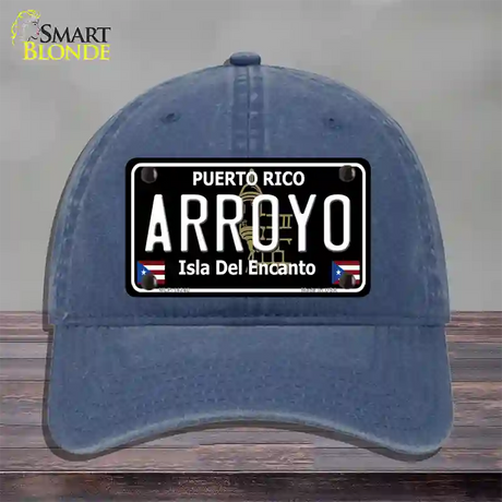 Arroyo Puerto Rico Black Novelty License Plate Hat Unconstructed Cotton / Navy