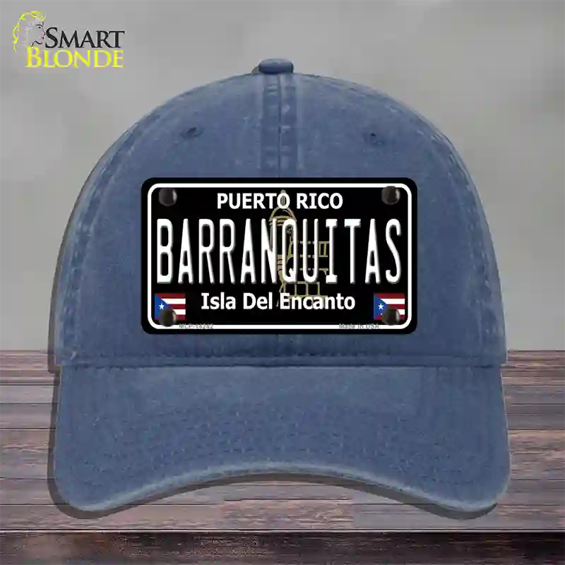 Barranquitas Puerto Rico Black Novelty License Plate Hat Unconstructed Cotton / Navy