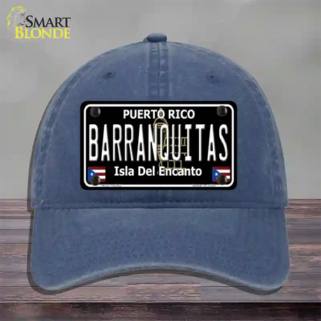 Barranquitas Puerto Rico Black Novelty License Plate Hat Unconstructed Cotton / Navy