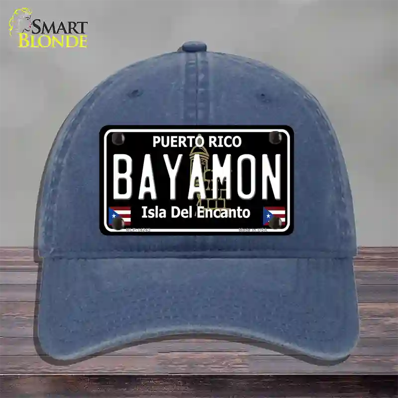 Bayamon Puerto Rico Black Novelty License Plate Hat Unconstructed Cotton / Navy