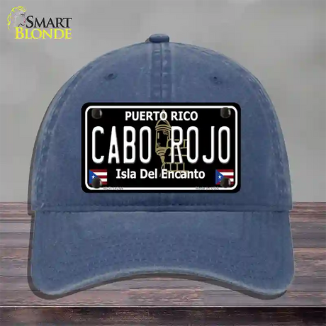 Cabo Rojo Puerto Rico Black Novelty License Plate Hat Unconstructed Cotton / Navy