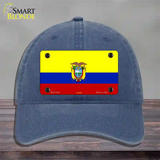 Ecuador Flag Novelty License Plate Hat Unconstructed Cotton / Navy