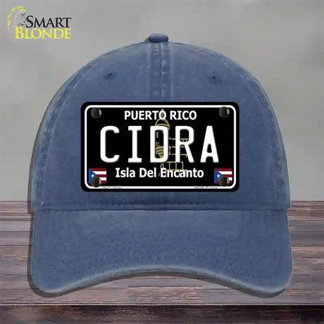 Cidra Puerto Rico Black Novelty License Plate Hat Unconstructed Cotton / Navy