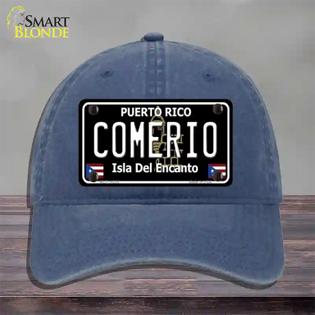 Comerio Puerto Rico Black Novelty License Plate Hat Unconstructed Cotton / Navy