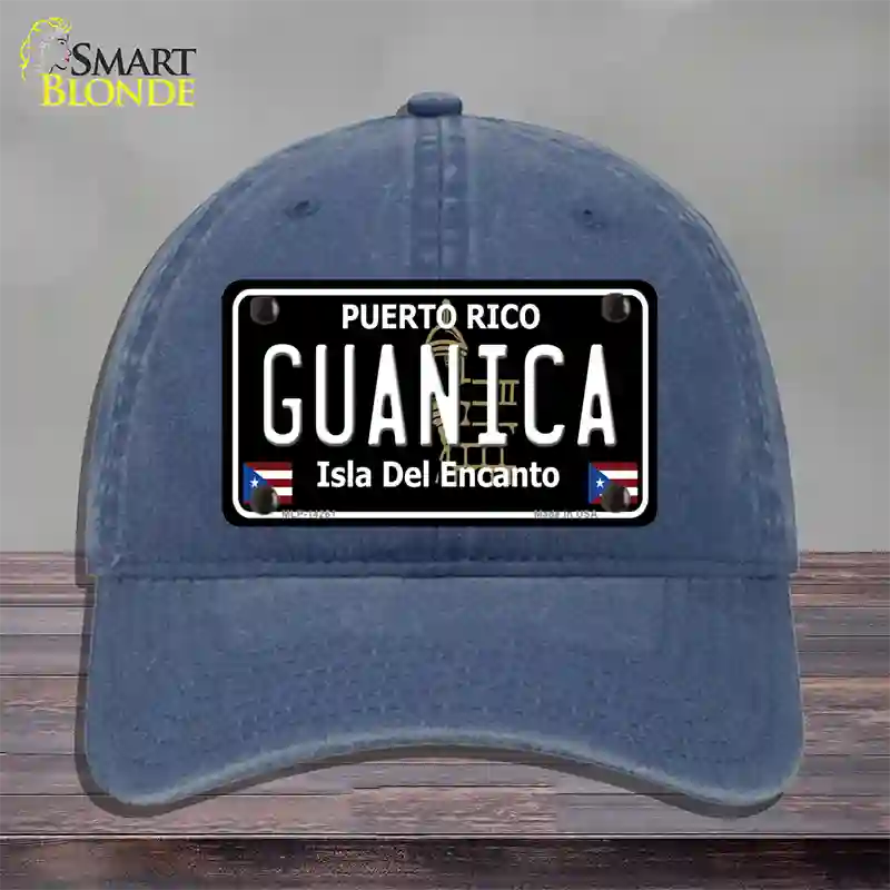 Guanica Puerto Rico Black Novelty License Plate Hat Unconstructed Cotton / Navy