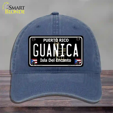 Guanica Puerto Rico Black Novelty License Plate Hat Unconstructed Cotton / Navy