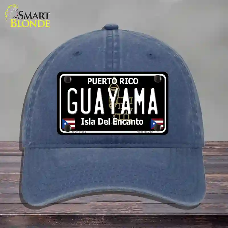 Guayama Puerto Rico Black Novelty License Plate Hat Unconstructed Cotton / Navy