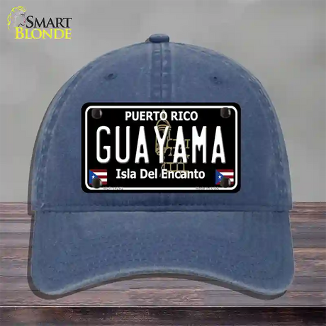 Guayama Puerto Rico Black Novelty License Plate Hat Unconstructed Cotton / Navy