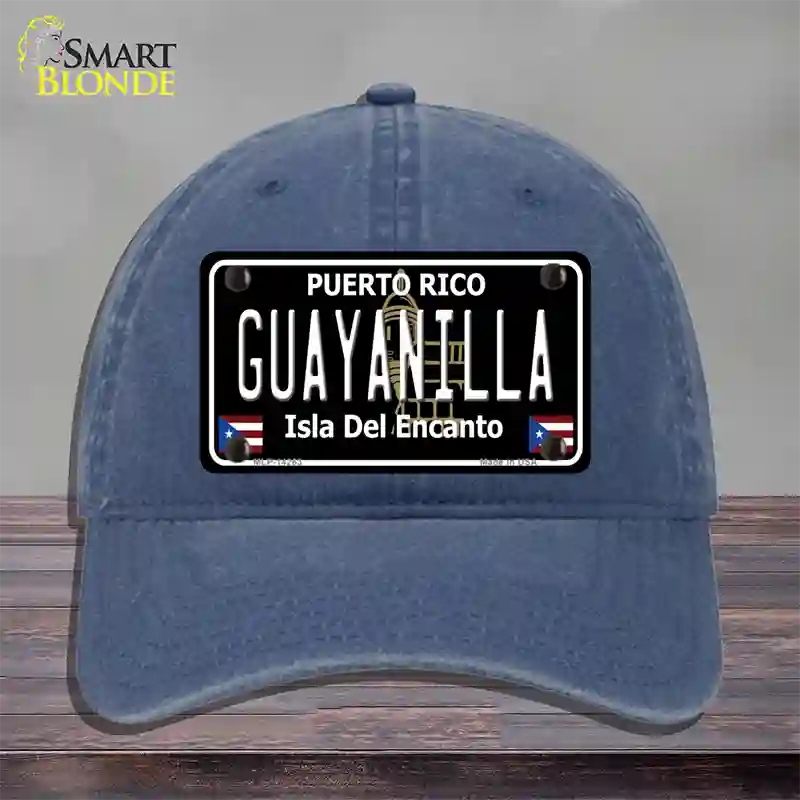 Guayanilla Puerto Rico Black Novelty License Plate Hat Unconstructed Cotton / Navy