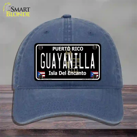 Guayanilla Puerto Rico Black Novelty License Plate Hat Unconstructed Cotton / Navy