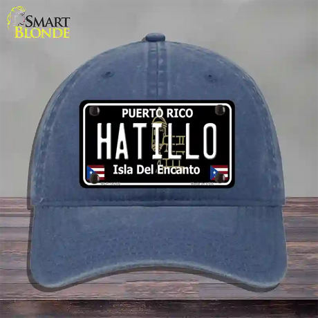 Hatillo Puerto Rico Black Novelty License Plate Hat Unconstructed Cotton / Navy