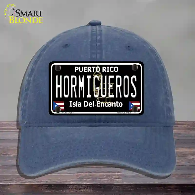 Hormigueros Puerto Rico Black Novelty License Plate Hat Unconstructed Cotton / Navy