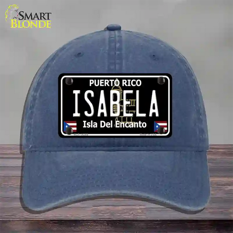 Isabela Puerto Rico Black Novelty License Plate Hat Unconstructed Cotton / Navy