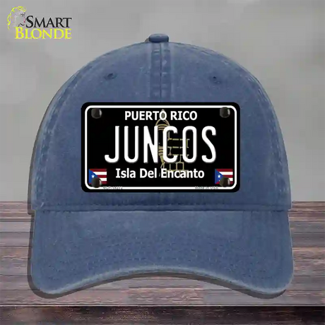 Juncos Puerto Rico Black Novelty License Plate Hat Unconstructed Cotton / Navy