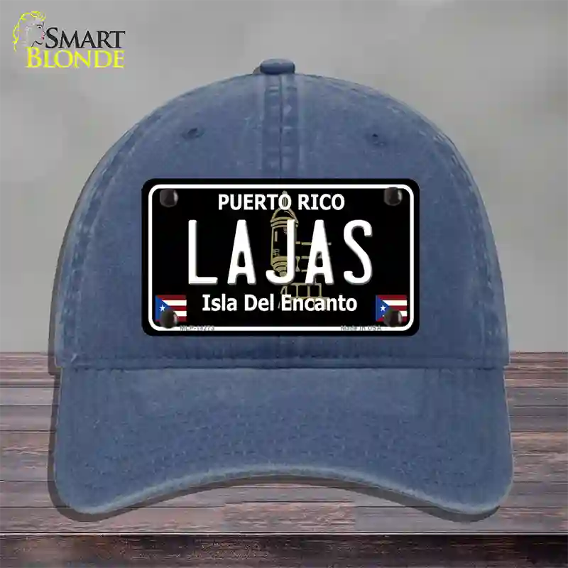 Lajas Puerto Rico Black Novelty License Plate Hat Unconstructed Cotton / Navy