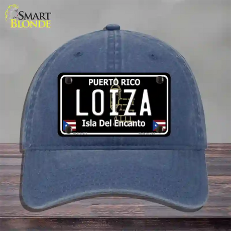 Loiza Puerto Rico Black Novelty License Plate Hat Unconstructed Cotton / Navy