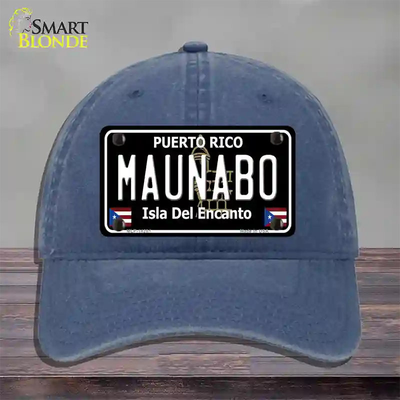 Maunabo Puerto Rico Black Novelty License Plate Hat Unconstructed Cotton / Navy