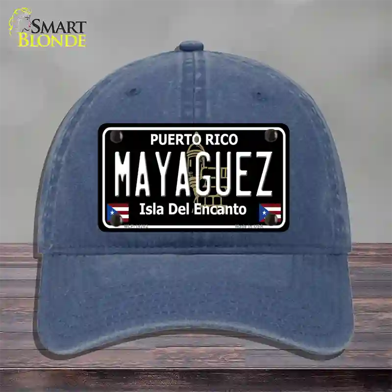 Mayaguez Puerto Rico Black Novelty License Plate Hat Unconstructed Cotton / Navy