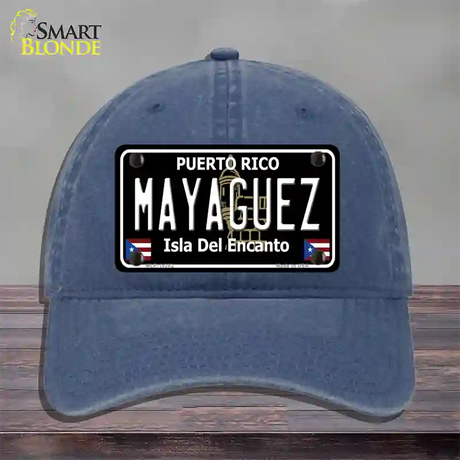 Mayaguez Puerto Rico Black Novelty License Plate Hat Unconstructed Cotton / Navy