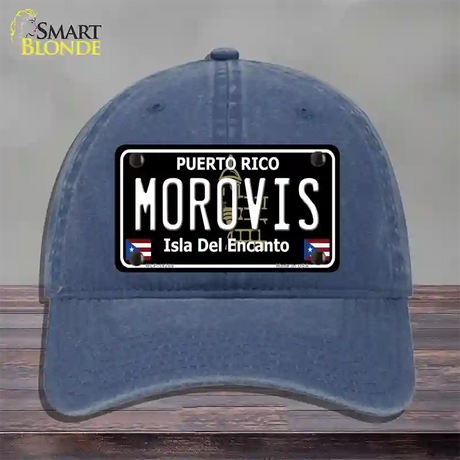 Morovis Puerto Rico Black Novelty License Plate Hat Unconstructed Cotton / Navy