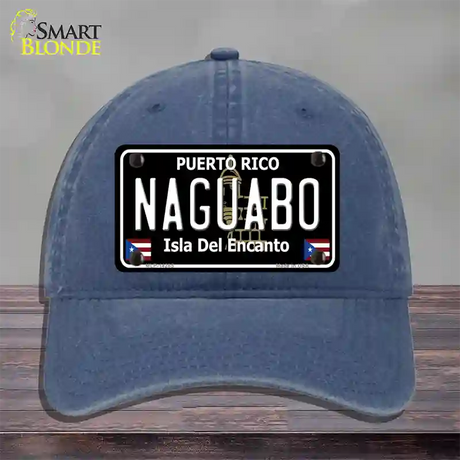 Naguabo Puerto Rico Black Novelty License Plate Hat Unconstructed Cotton / Navy