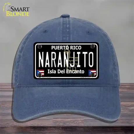 Naranjito Puerto Rico Black Novelty License Plate Hat Unconstructed Cotton / Navy