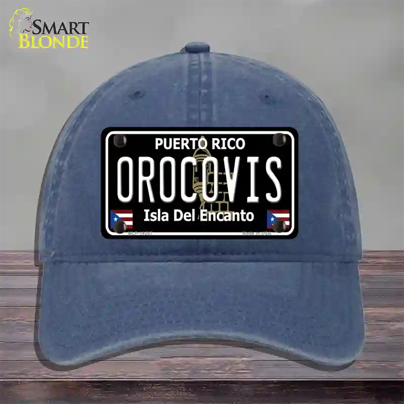 Orocovis Puerto Rico Black Novelty License Plate Hat Unconstructed Cotton / Navy