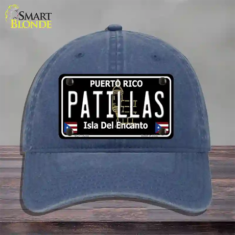 Patillas Puerto Rico Black Novelty License Plate Hat Unconstructed Cotton / Navy