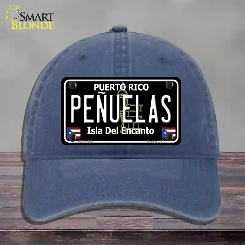 Penuelas Puerto Rico Black Novelty License Plate Hat Unconstructed Cotton / Navy