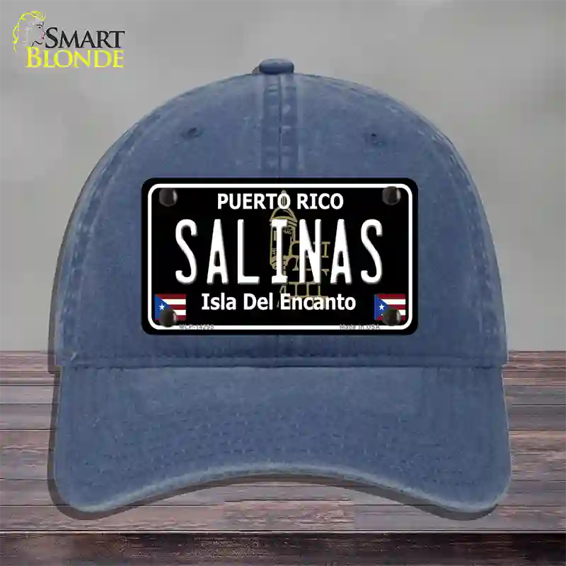 Salinas Puerto Rico Black Novelty License Plate Hat Unconstructed Cotton / Navy