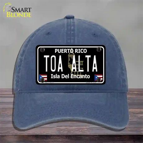 Toa Alta Puerto Rico Black Novelty License Plate Hat Unconstructed Cotton / Navy