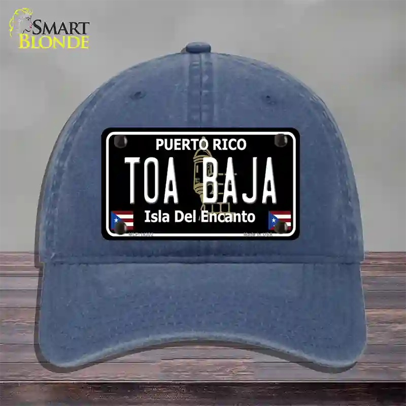 Toa Baja Puerto Rico Black Novelty License Plate Hat Unconstructed Cotton / Navy