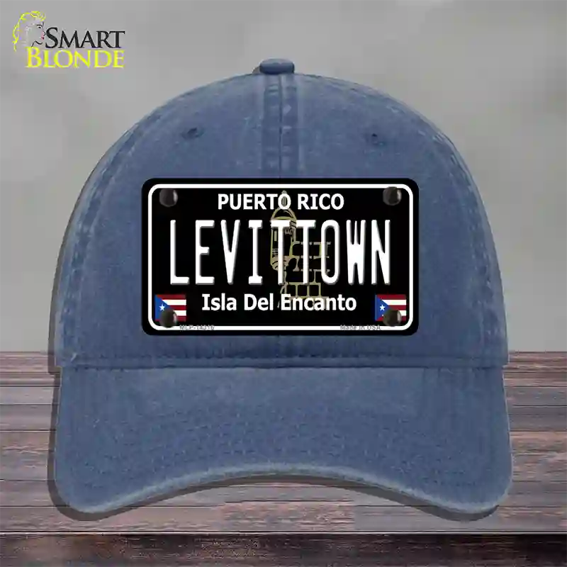 Levittown Puerto Rico Black Novelty License Plate Hat Unconstructed Cotton / Navy