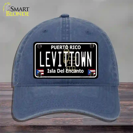 Levittown Puerto Rico Black Novelty License Plate Hat Unconstructed Cotton / Navy