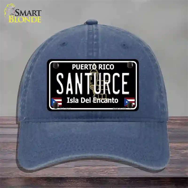 Santurce Puerto Rico Black Novelty License Plate Hat Unconstructed Cotton / Navy