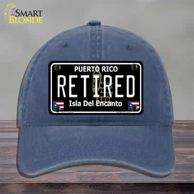 Retired Puerto Rico Black Novelty License Plate Hat Unconstructed Cotton / Navy