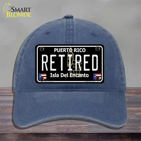 Retired Puerto Rico Black Novelty License Plate Hat Unconstructed Cotton / Navy