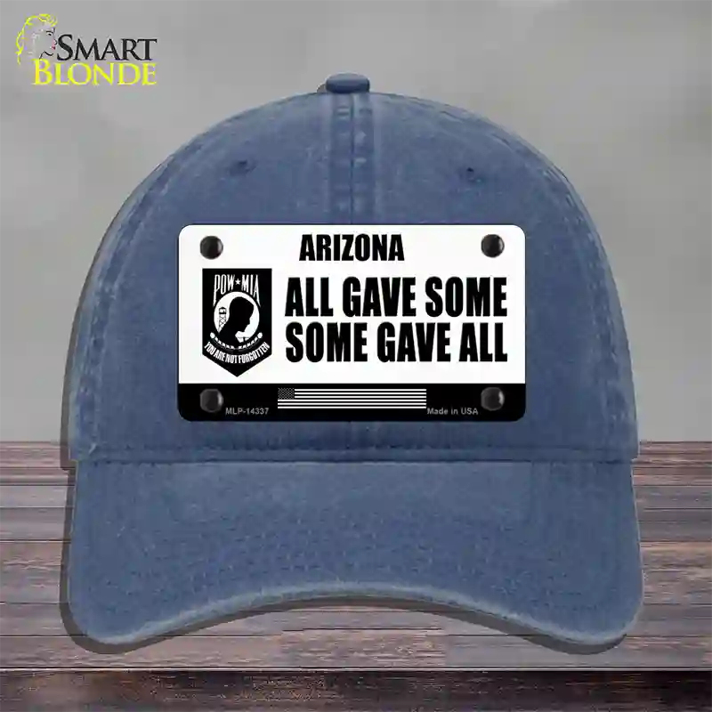 Arizona POW MIA Some Gave All Novelty License Plate Hat Unconstructed Cotton / Navy