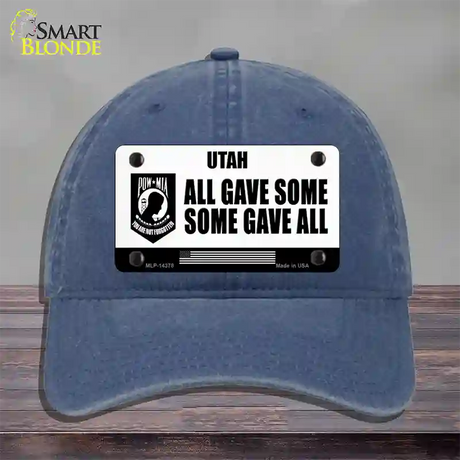 Utah POW MIA Some Gave All Novelty License Plate Hat Unconstructed Cotton / Navy