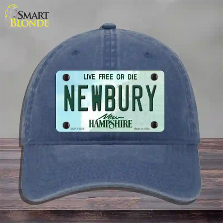 Newbury New Hampshire Novelty License Plate Hat Unconstructed Cotton / Navy