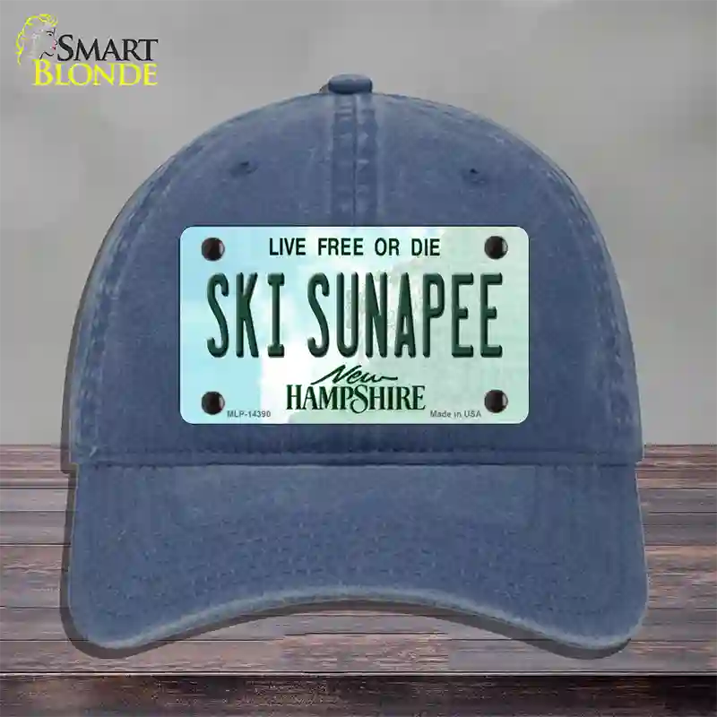 Ski Sunapee New Hampshire Novelty License Plate Hat Unconstructed Cotton / Navy